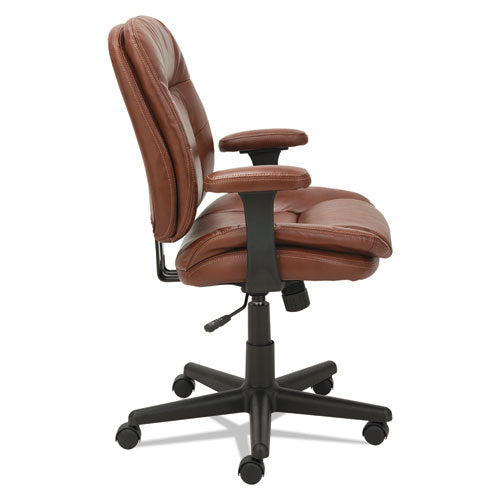 Image of OIF Swivel/tilt Bonded Leather Task Chair, Supports 250 Lb, 16.93" To 20.67" Seat Height, Chestnut Brown Seat/back, Black Base