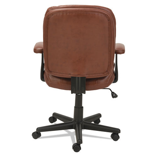 Image of OIF Swivel/tilt Bonded Leather Task Chair, Supports 250 Lb, 16.93" To 20.67" Seat Height, Chestnut Brown Seat/back, Black Base