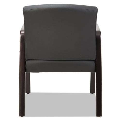 Image of Alera® Alera Reception Lounge WL Series Guest Chair, 24.21" x 24.8" x 32.67", Black Seat, Black Back, Espresso Base
