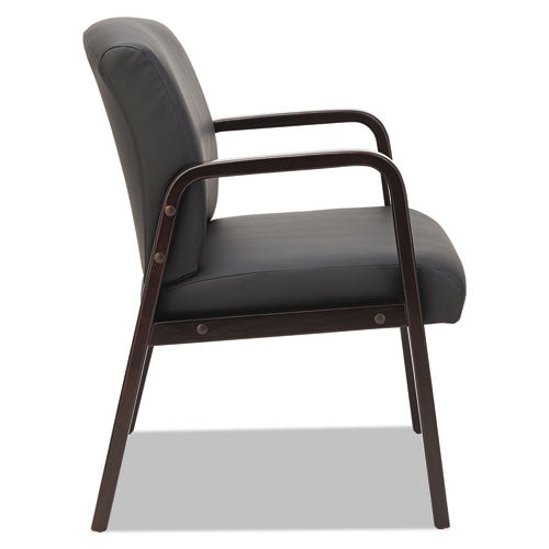 Image of Alera® Alera Reception Lounge WL Series Guest Chair, 24.21" x 24.8" x 32.67", Black Seat, Black Back, Espresso Base