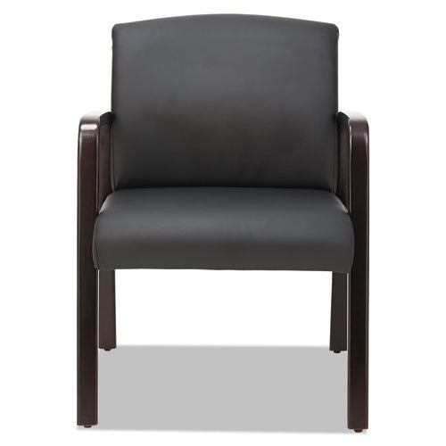 Image of Alera® Alera Reception Lounge WL Series Guest Chair, 24.21" x 24.8" x 32.67", Black Seat, Black Back, Espresso Base