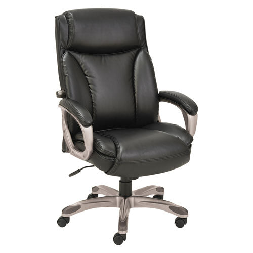 Image of Alera® Alera Veon Series Executive High-Back Bonded Leather Chair, Supports Up To 275 Lb, Black Seat/back, Graphite Base