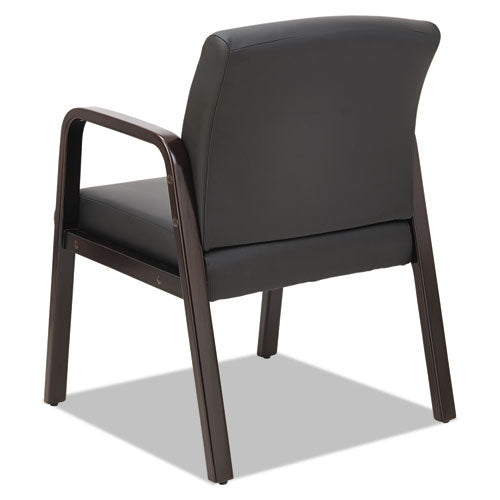 Image of Alera® Alera Reception Lounge WL Series Guest Chair, 24.21" x 24.8" x 32.67", Black Seat, Black Back, Espresso Base