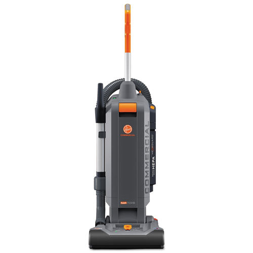 Image of Hoover® Commercial Hushtone Vacuum Cleaner With Intellibelt, 13" Cleaning Path, Gray/orange