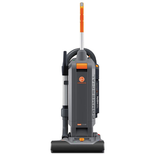 Image of Hoover® Commercial Hushtone Vacuum Cleaner With Intellibelt, 15" Cleaning Path, Gray/orange