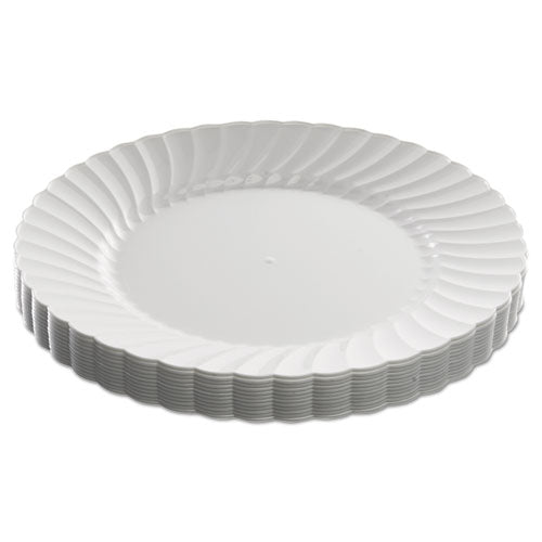 Image of WNA Classicware Plastic Dinnerware Plates, 9" Dia, White, 12/pack