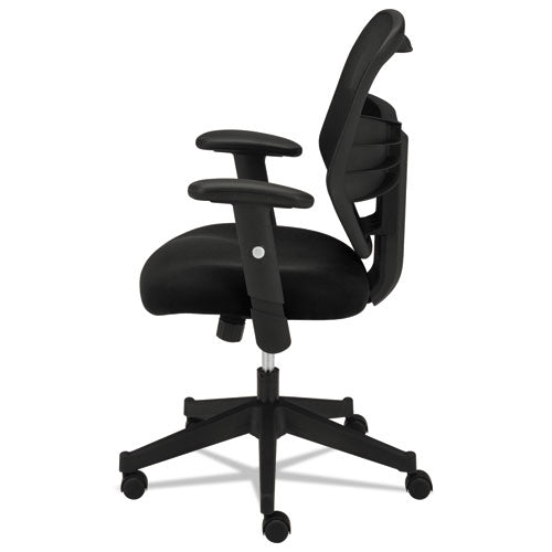 Image of HON® Vl531 Mesh High-Back Task Chair With Adjustable Arms, Supports Up To 250 Lb, 18" To 22" Seat Height, Black