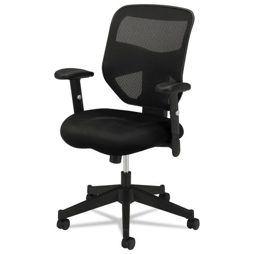 Image of HON® Vl531 Mesh High-Back Task Chair With Adjustable Arms, Supports Up To 250 Lb, 18" To 22" Seat Height, Black