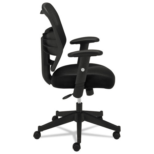 Image of HON® Vl531 Mesh High-Back Task Chair With Adjustable Arms, Supports Up To 250 Lb, 18" To 22" Seat Height, Black