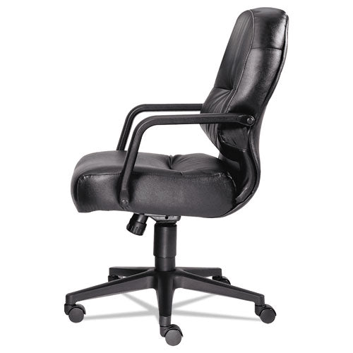 Image of HON® Pillow-Soft 2090 Series Leather Managerial Mid-Back Swivel/tilt Chair, Supports 300 Lb, 16.75" To 21.25" Seat Height, Black