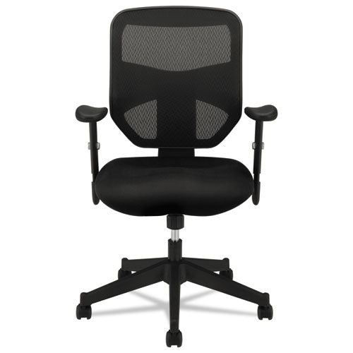 Image of HON® Vl531 Mesh High-Back Task Chair With Adjustable Arms, Supports Up To 250 Lb, 18" To 22" Seat Height, Black