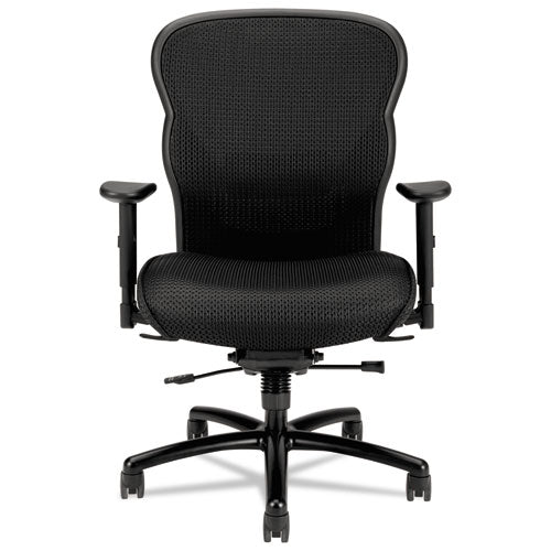 Image of HON® Wave Mesh Big And Tall Chair, Supports Up To 450 Lb, 19.25" To 22.25" Seat Height, Black