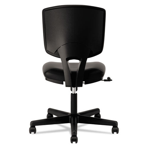 Image of HON® Volt Series Leather Task Chair, Supports Up To 250 Lb, 18" To 22.25" Seat Height, Black
