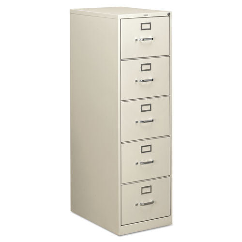 Image of HON® 310 Series Vertical File, 5 Legal-Size File Drawers, Light Gray, 18.25" X 26.5" X 60"
