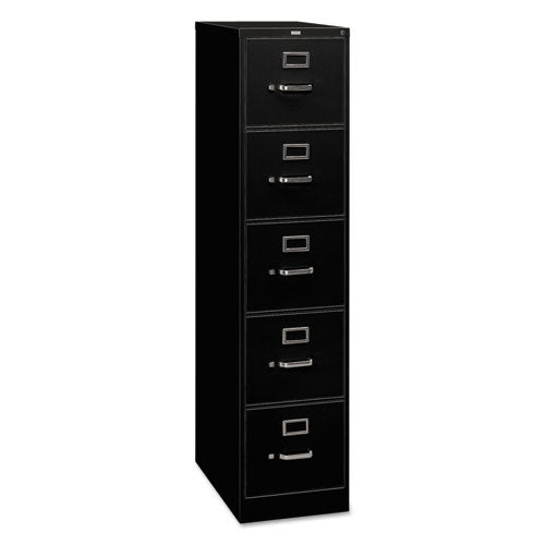 Image of HON® 310 Series Vertical File, 5 Letter-Size File Drawers, Black, 15" X 26.5" X 60"