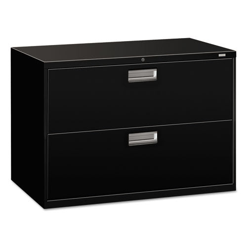 Image of HON® Brigade 600 Series Lateral File, 2 Legal/letter-Size File Drawers, Black, 42" X 18" X 28"
