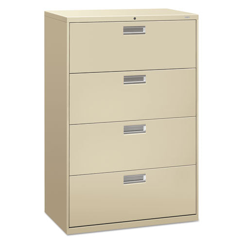 Image of HON® Brigade 600 Series Lateral File, 4 Legal/letter-Size File Drawers, Putty, 36" X 18" X 52.5"