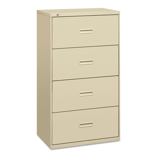 Image of HON® 400 Series Lateral File, 4 Legal/letter-Size File Drawers, Putty, 30" X 18" X 52.5"