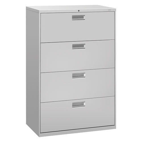 Image of HON® Brigade 600 Series Lateral File, 4 Legal/letter-Size File Drawers, Light Gray, 36" X 18" X 52.5"