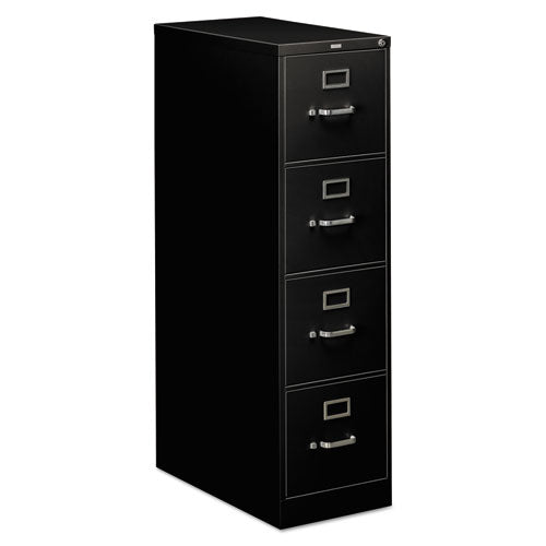 Image of HON® 310 Series Vertical File, 4 Letter-Size File Drawers, Black, 15" X 26.5" X 52"