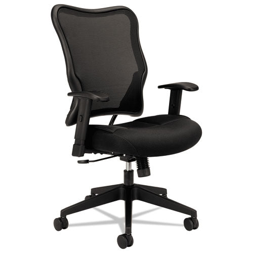 Image of HON® Vl702 Mesh High-Back Task Chair, Supports Up To 250 Lb, 18.5" To 23.5" Seat Height, Black