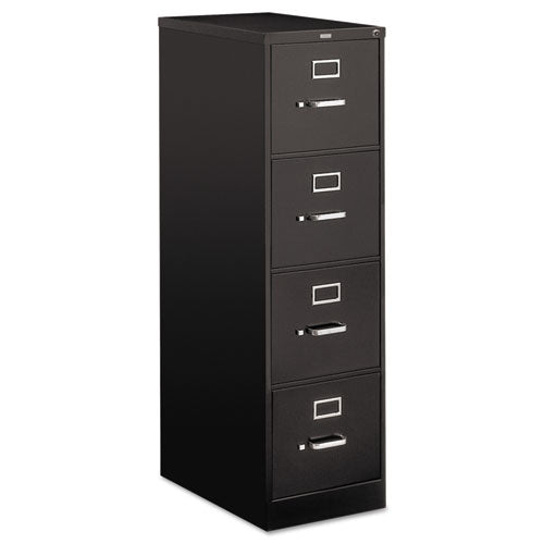 Image of HON® 510 Series Vertical File, 4 Letter-Size File Drawers, Black, 15" X 25" X 52"