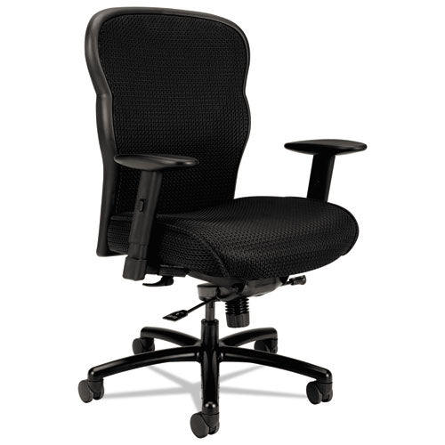 Image of HON® Wave Mesh Big And Tall Chair, Supports Up To 450 Lb, 19.25" To 22.25" Seat Height, Black