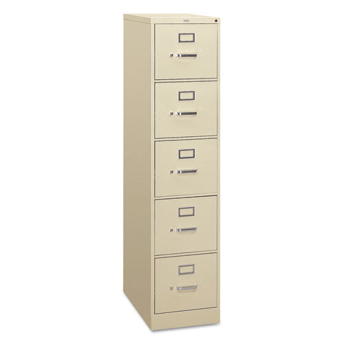 Image of HON® 310 Series Vertical File, 5 Letter-Size File Drawers, Putty, 15" X 26.5" X 60"
