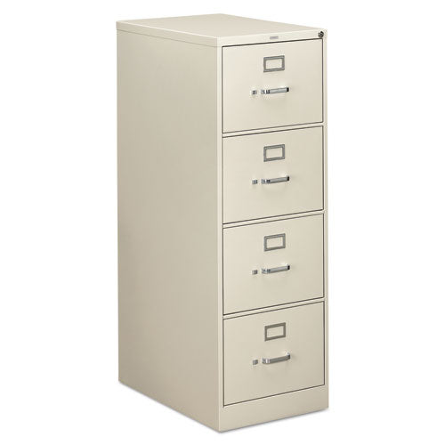 Image of HON® 310 Series Vertical File, 4 Legal-Size File Drawers, Light Gray, 18.25" X 26.5" X 52"
