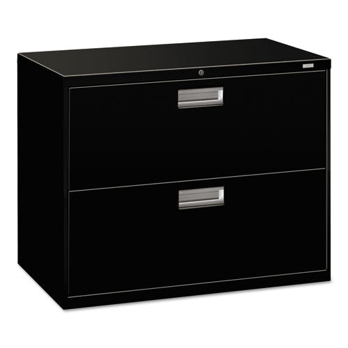 Image of HON® Brigade 600 Series Lateral File, 2 Legal/letter-Size File Drawers, Black, 36" X 18" X 28"