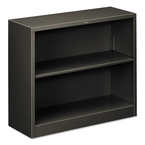 Image of HON® Metal Bookcase, Two-Shelf, 34.5w x 12.63d x 29h, Charcoal