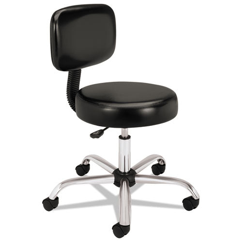 Image of HON® Adjustable Task/lab Stool, Supports Up To 250 Lb, 17.25" To 22" Seat Height, Black Seat/back, Steel Base