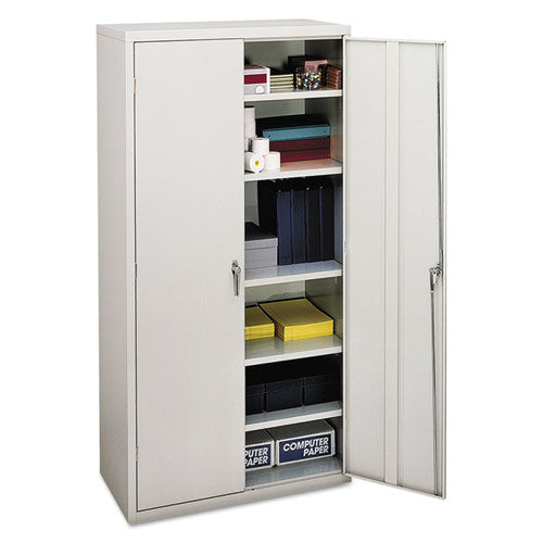 Image of HON® Assembled Storage Cabinet, 36w x 18.13d x 71.75h, Light Gray