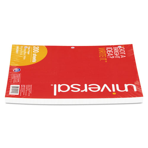 Image of Universal® Filler Paper, 3-Hole, 8.5 X 11, Medium/college Rule, 200/pack