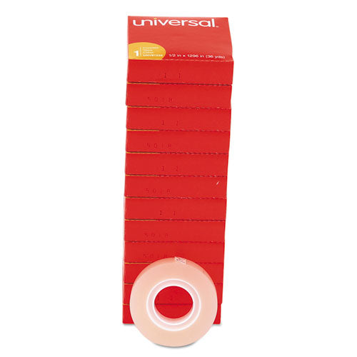 Image of Universal® Invisible Tape, 1" Core, 0.5" X 36 Yds, Clear, 12/pack