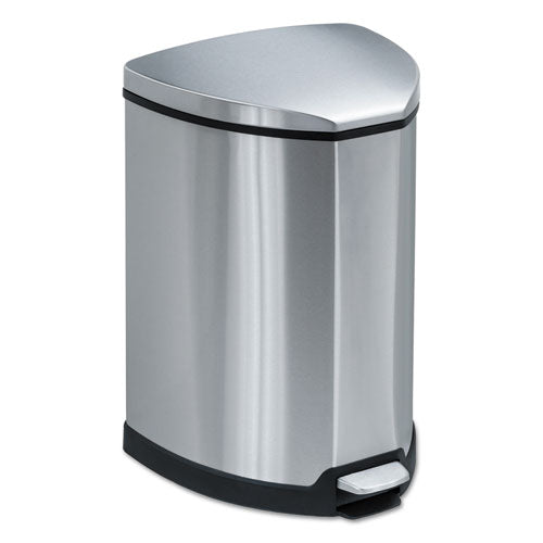 Image of Safco® Step-On Receptacle, 4 gal, Stainless Steel, Chrome/Black