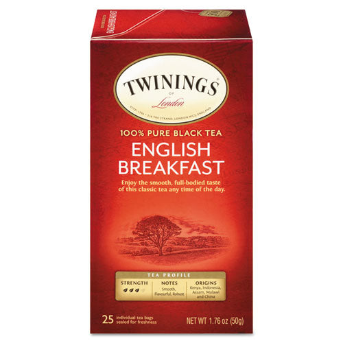 Image of TWININGS® Tea Bags, English Breakfast, 1.76 Oz, 25/box