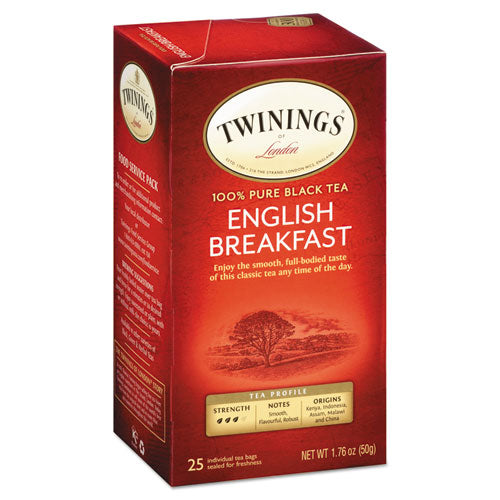 Image of TWININGS® Tea Bags, English Breakfast, 1.76 Oz, 25/box