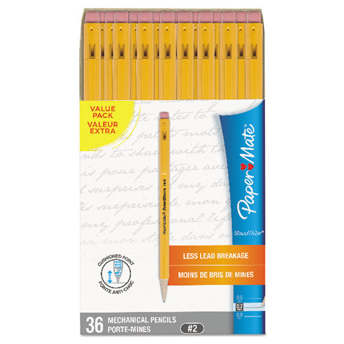 Image of Paper Mate® Sharpwriter Mechanical Pencil Value Pack, 0.7 mm, HB (#2), Black Lead, Classic Yellow Barrel, 36/Box
