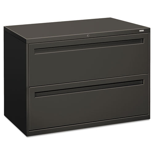 Image of HON® Brigade 700 Series Lateral File, 2 Legal/letter-Size File Drawers, Charcoal, 42" X 18" X 28"