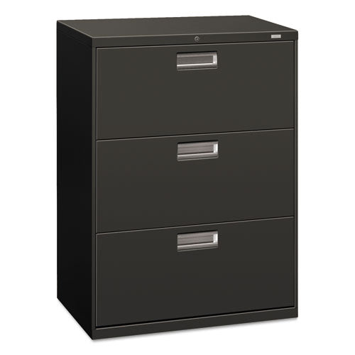 Image of HON® Brigade 600 Series Lateral File, 3 Legal/letter-Size File Drawers, Charcoal, 30" X 18" X 39.13"