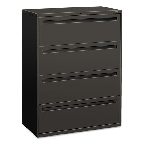 Image of HON® Brigade 700 Series Lateral File, 4 Legal/letter-Size File Drawers, Charcoal, 42" X 18" X 52.5"