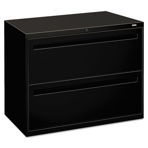 Image of HON® Brigade 700 Series Lateral File, 2 Legal/letter-Size File Drawers, Black, 36" X 18" X 28"