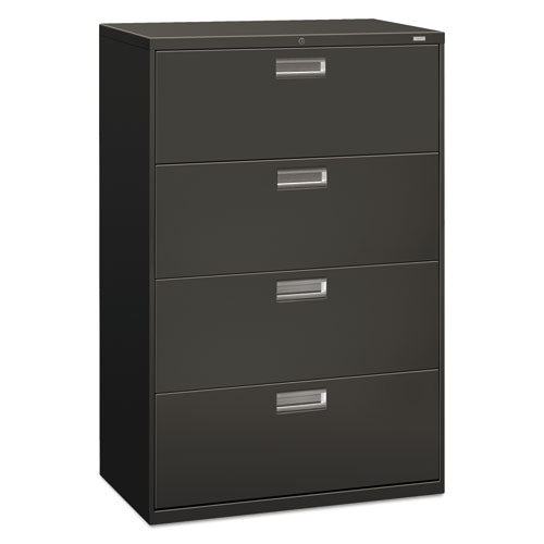 Image of HON® Brigade 600 Series Lateral File, 4 Legal/letter-Size File Drawers, Charcoal, 36" X 18" X 52.5"