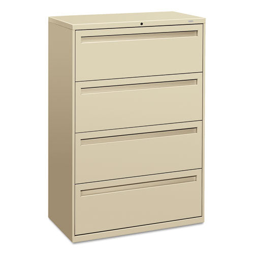 Image of HON® Brigade 700 Series Lateral File, 4 Legal/letter-Size File Drawers, Putty, 36" X 18" X 52.5"