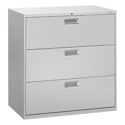 Image of HON® Brigade 600 Series Lateral File, 3 Legal/letter-Size File Drawers, Light Gray, 42" X 18" X 39.13"