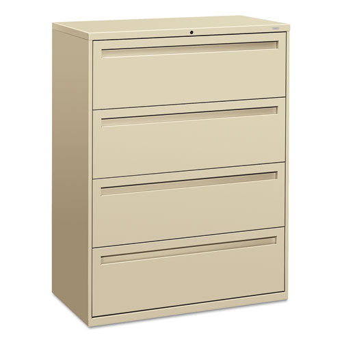 Image of HON® Brigade 700 Series Lateral File, 4 Legal/letter-Size File Drawers, Putty, 42" X 18" X 52.5"