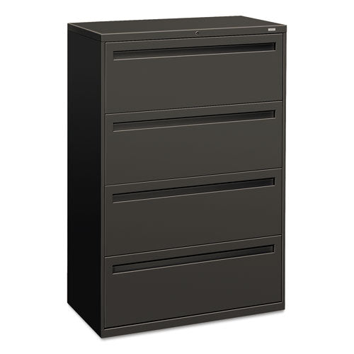 Image of HON® Brigade 700 Series Lateral File, 4 Legal/letter-Size File Drawers, Charcoal, 36" X 18" X 52.5"