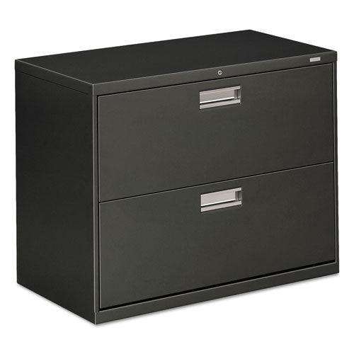 Image of HON® Brigade 600 Series Lateral File, 2 Legal/letter-Size File Drawers, Charcoal, 36" X 18" X 28"