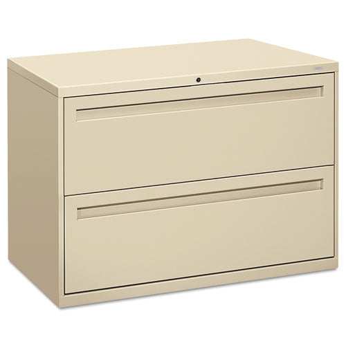 Image of HON® Brigade 700 Series Lateral File, 2 Legal/letter-Size File Drawers, Putty, 42" X 18" X 28"